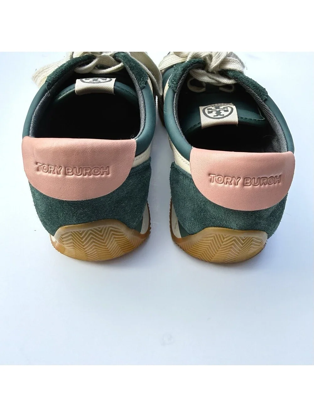 Tory Burch Hank Sneaker In Bottle Green/Pink Size 8M